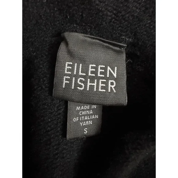 Eileen Fisher Women's Black Merino Wool Cashmere Blend Long Cardigan Size Small - Picture 3 of 8